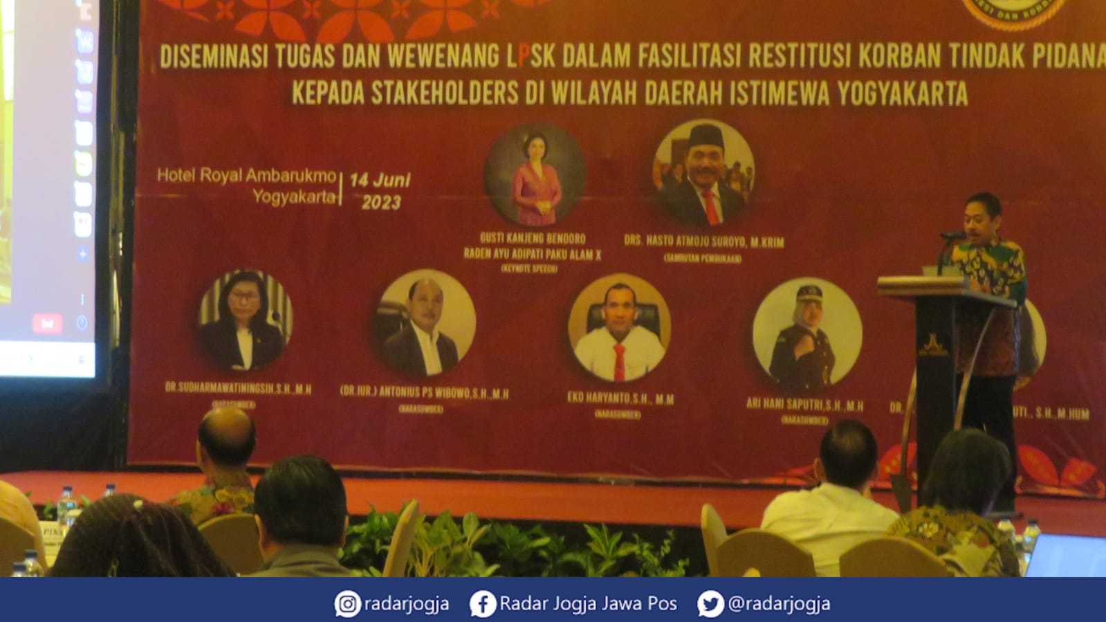 REMBUG : Diskusi terkait restitusi korban yang diselenggarakan LPSK di Hotel Royal Ambarrukmo Jogjakarta, Rabu (14/6).