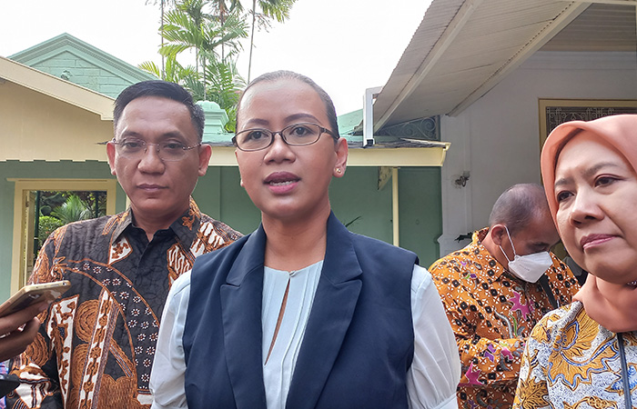 Penghageng KHP Datu Dana Suyasa Karaton Ngayogyakarta Hadiningrat GKR Mangkubumi di Kompleks Kepatihan Jogja, Selasa (20/6/23).&nbsp;