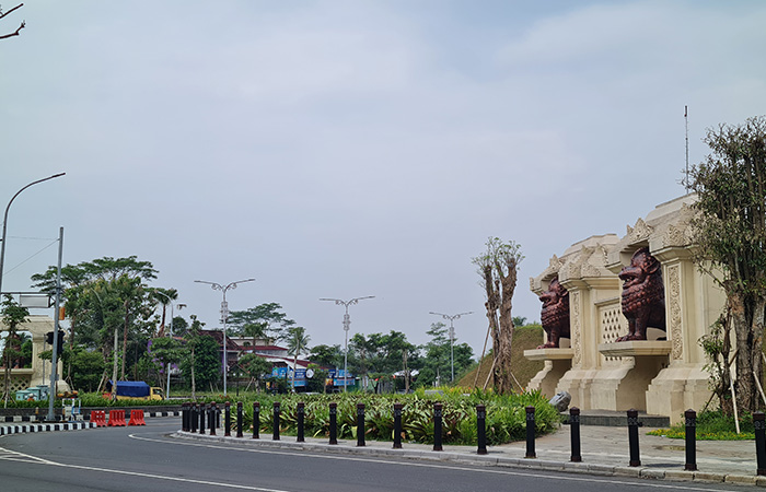 GERBANG GAJAH: Rencana pembangunan exit tol Jogja-Bawen di Palbapang, terpaksa diurungkan. Karena masuk dalam SP-1.