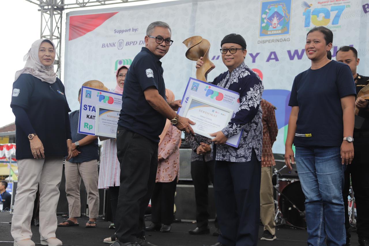 SUKSES: Kegiatan saat Pekan Potensi Daerah 2023 di Halaman Gedung Kesenian Kabupaten Sleman. (Khairul Ma