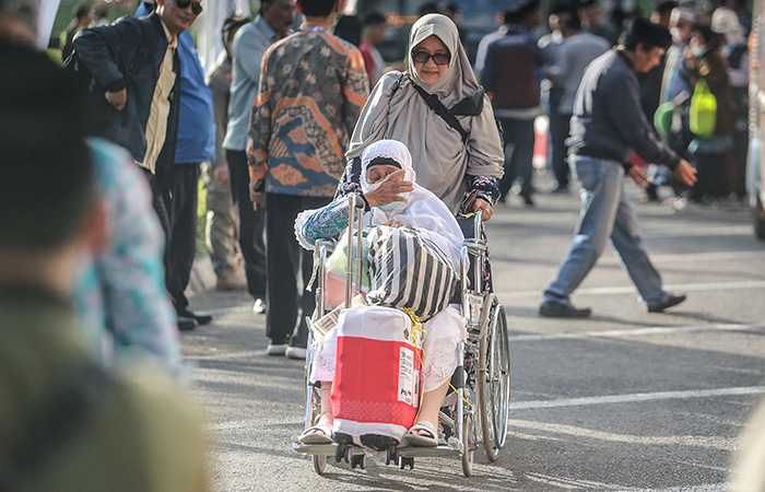 Sebanyak 352 jemaah haji tiba asal Jogja tiba dengan selamat di Balai Kota Timoho, Jumat pagi (21/7/23).