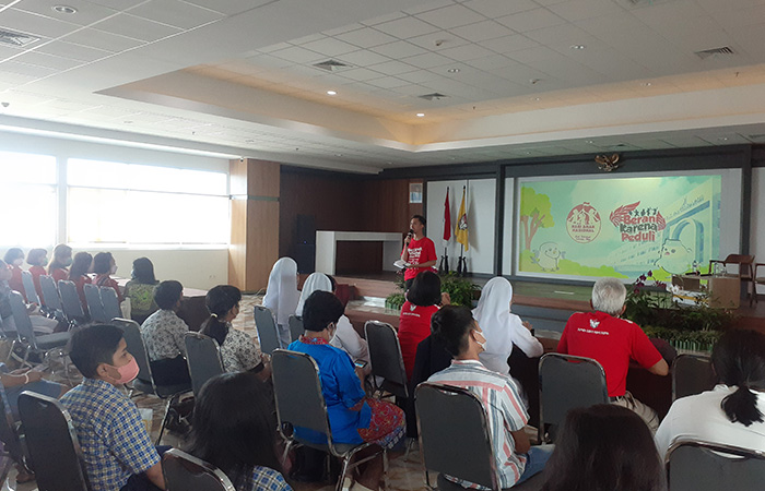 ANTUSIAS: Keterangan anak-anak dari sejumlah sekolah di Kota Jogja dan Sleman mengikuti kegiatan Hari Anak Nasional 2023 di RS Panti Rapih, ,Minggu&nbsp;(23/7/23).