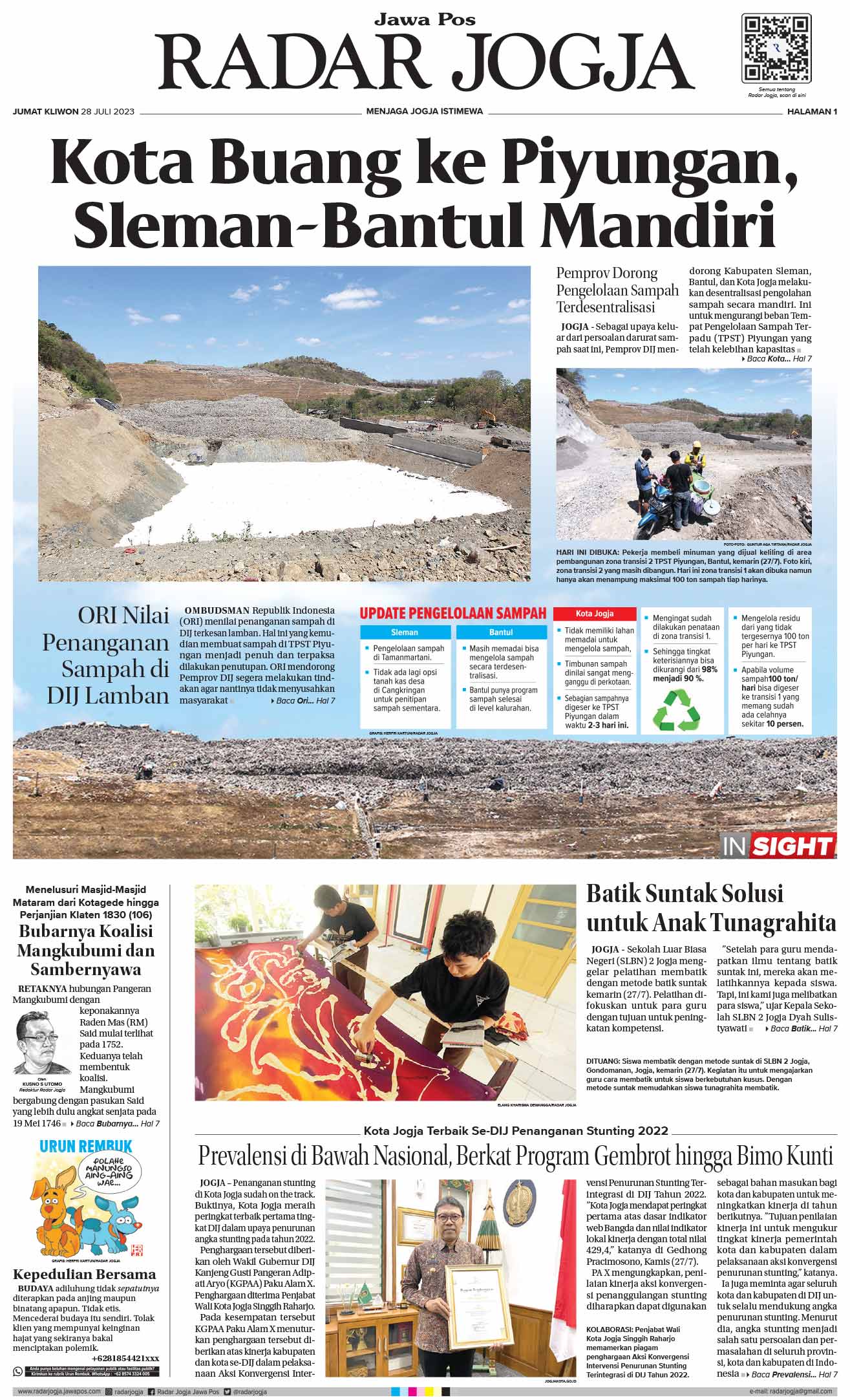Edisi cetak Jawa Pos Radar Jogja Jumat (28/7/2023)