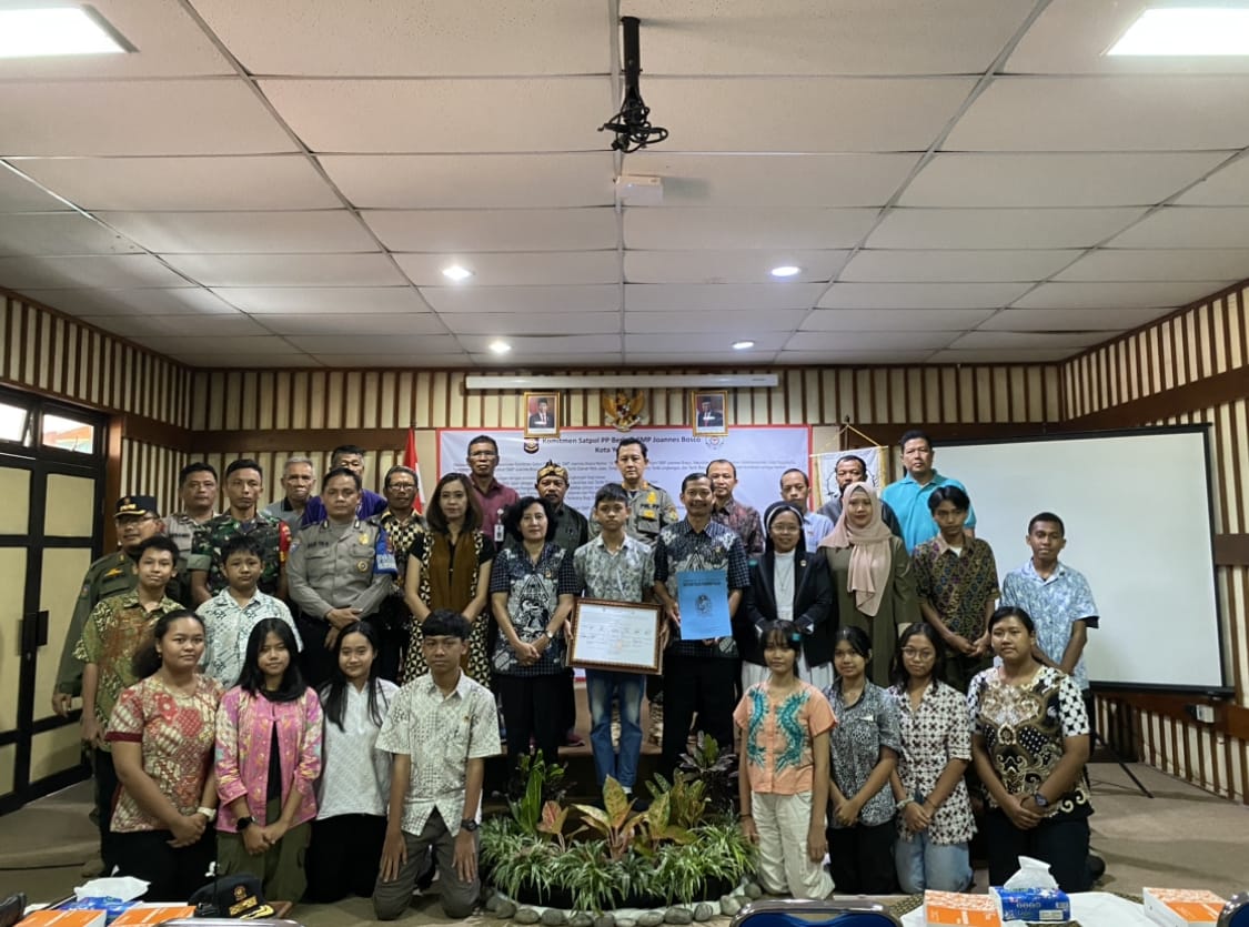 PANCA TERTIB: Komitmen Gerakan Panca Tertib melalui program Bersama Sekolah (Berkah) di SMP Joannes Bosco Jogja, Jumat (28/7/2023). (Dok Pemkot Jogja)