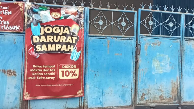 PEDULI LINGKUNGAN: Outlet Warung Mie Ayam Bandung 59 Jogja di Jalan Beskalan No.35, Ngupasan, Gondomanan, Kota Jogja. (Tangkap Layar akun twitter syl.christy)