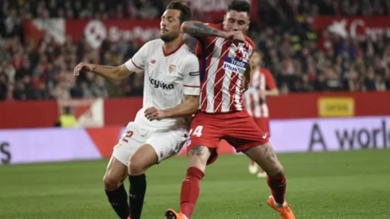 DRAW: Pertandingan Sevilla versus Atletico Madrid dalam sebuah kesempatan. (Istimewa)