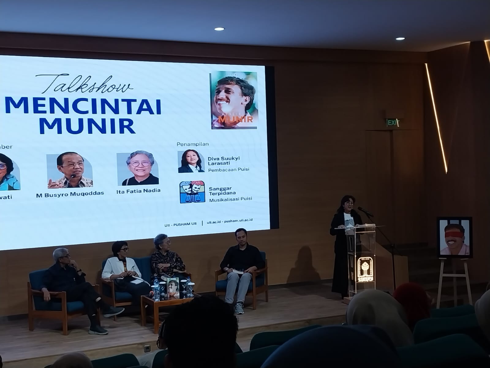 HAK ASASI: Talkshow Mencintai Munir yang diinisiasi oleh Universitas Islam Indonesia (UII) Jogja, Selasa (8/8/2023). (Wulan Yanuarwati/Radar Jogja)