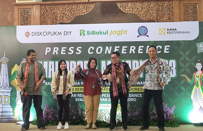 LINE DANCE: Penjelasan kepada wartawan rencana Malioboro Menari pada 2 September 2023 mendatang dan diikuti 1.000 partisipan Jumat (11/8/23).