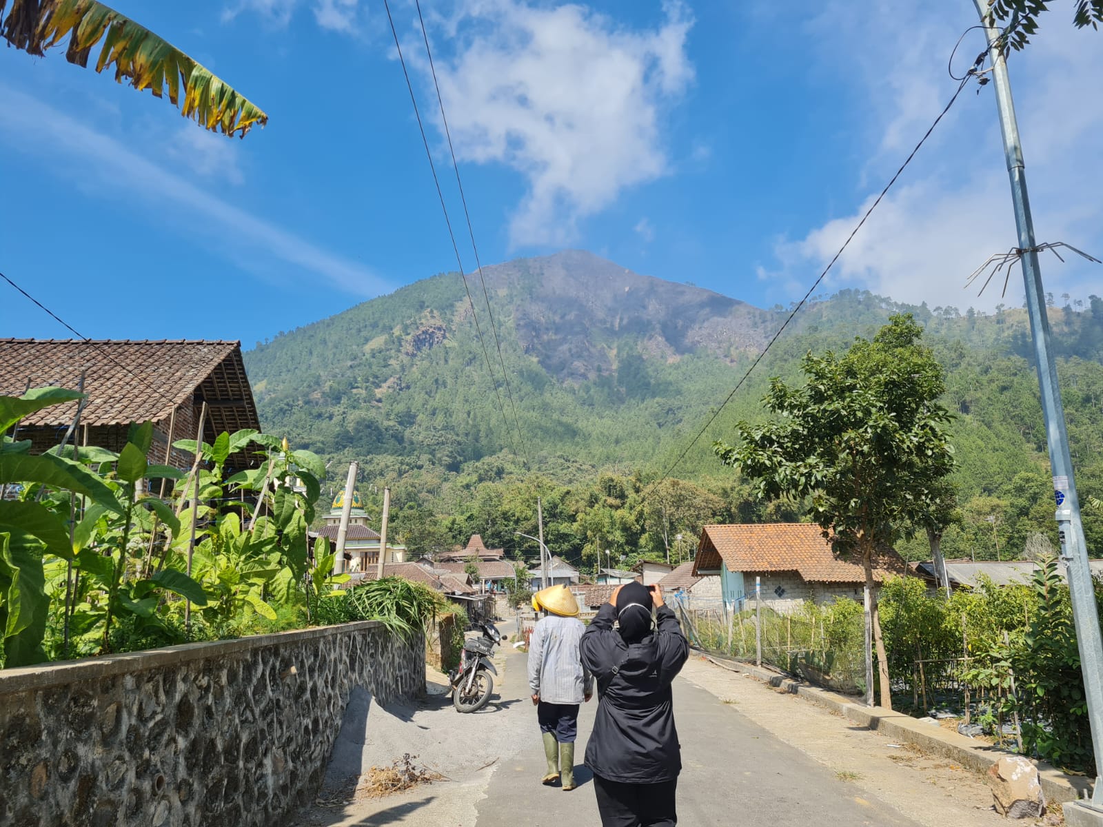 BEKAS TERBAKAR: Dua petak Gunung Andong yang terbakar, sudah padam. Dari bawah, tampak bekas kebakaran, Jumat (11/8). (Naila Nihayah/Radar Jogja)
