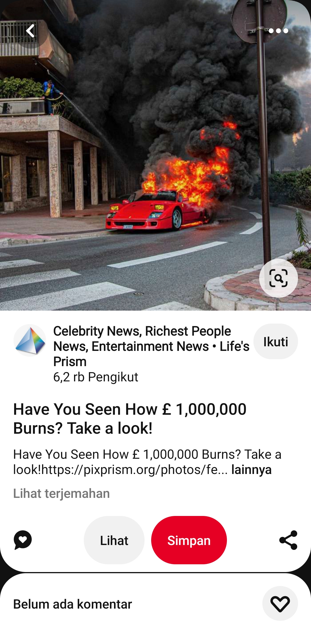 Foto ilustrasi mobil terbakar. (Sumber: Pinterest)