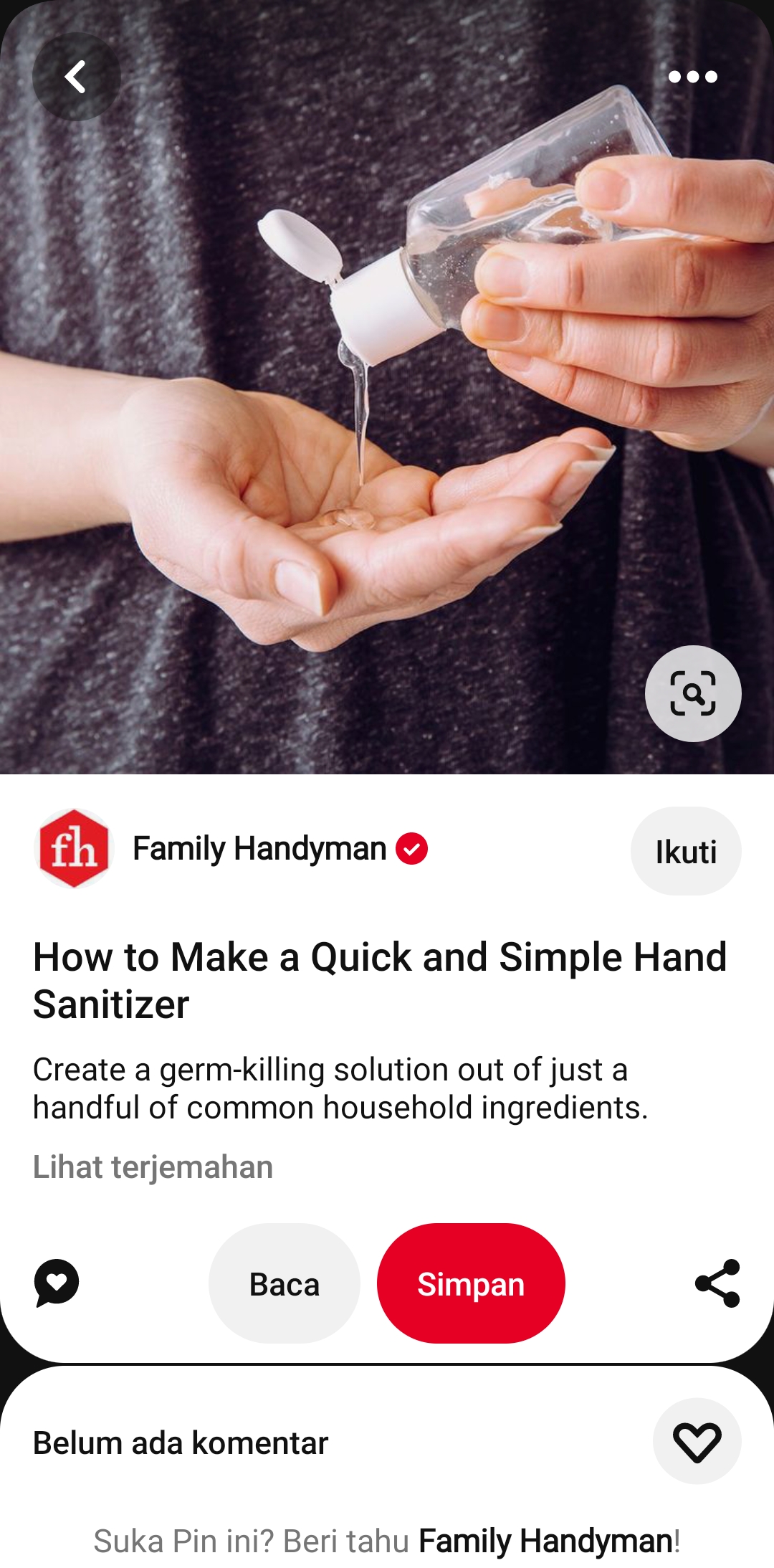 Foto Ilustrasi Hand Sanitizer. (Sumber: Pinterest)