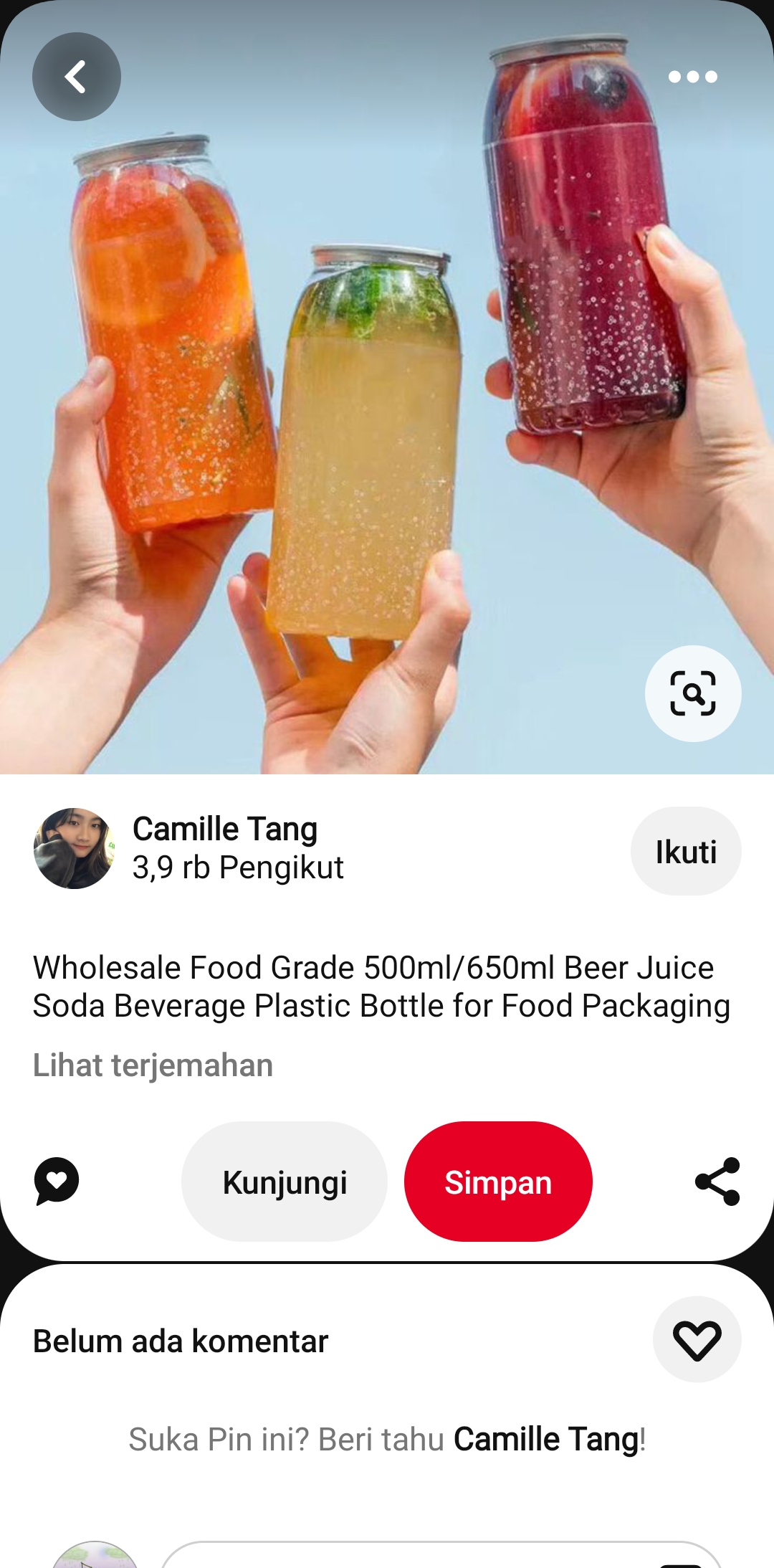 Foto Ilustrasi botol minuman bersoda. (Sumber: Pinterest)