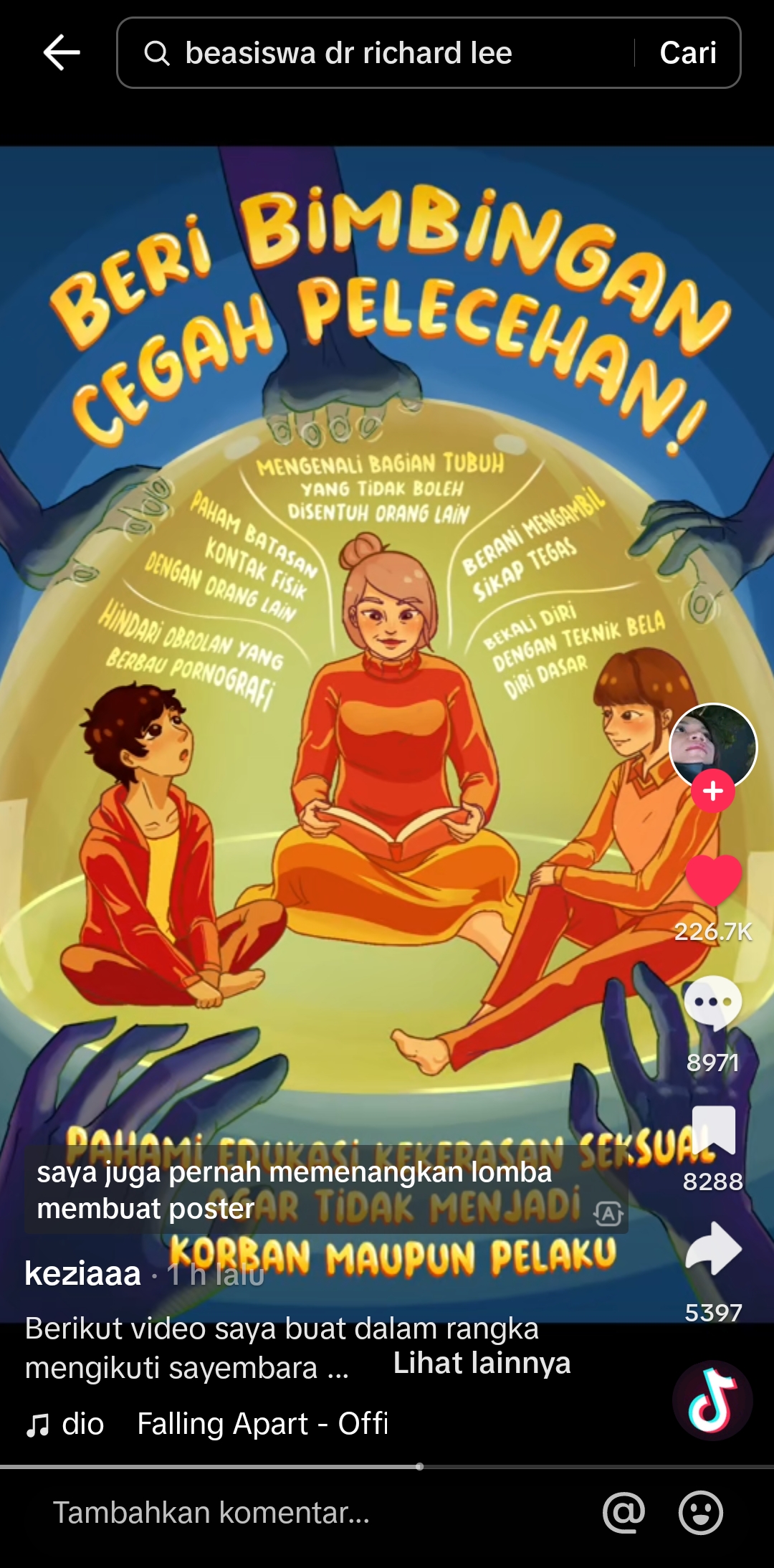 Potongan karya ilustrasi digital Kezia Victoria. (Tangkapan layar akun TikTok Kezia)