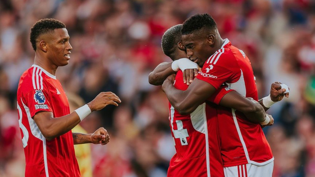 SATU POIN: Taiwo Awoniyi merayakan gol ke gawang Sheffield United di City Ground Sabtu dini hari (19/8). (IG officialnffc)