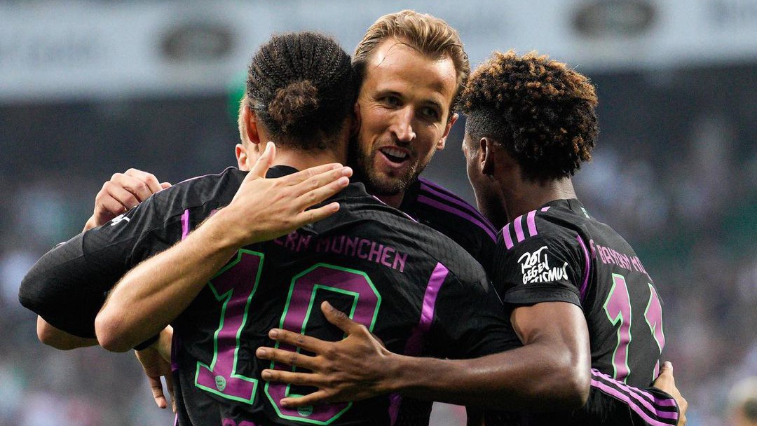 DEBUT: Harry Kane mencetak gol ke gawang Werder  Bremen. (Dok fcbayern)