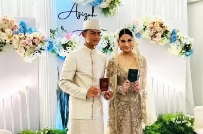 SAH: Pratama Arhan dan Azizah Salsha melangsungkan pernikahan di Tokyo, Jepang, Minggu (20/8). (instagram)
