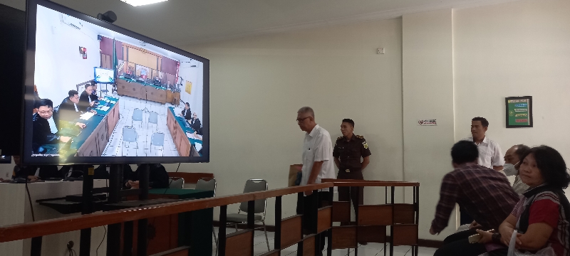 Mantan Kepala Dispertaru DIY Krido Suprayitno di Pengadilan Negeri Jogja Senin (21/8). (Khairul Ma