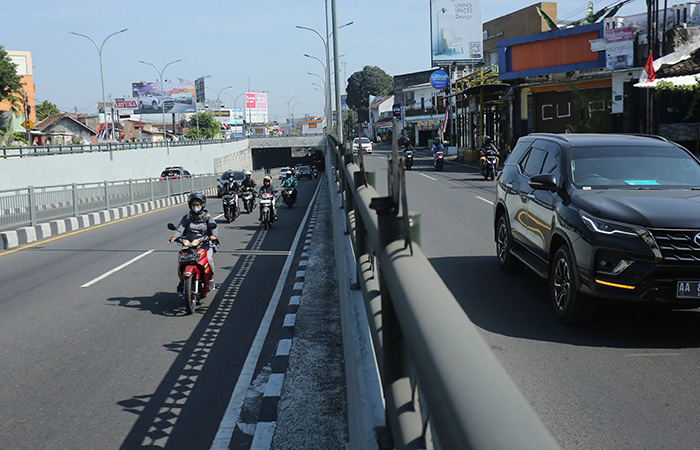 Uji coba larangan sepeda motor untuk melewati Underpass Kentungan dan Jombor resmi berakhir Senin (21/8/23).