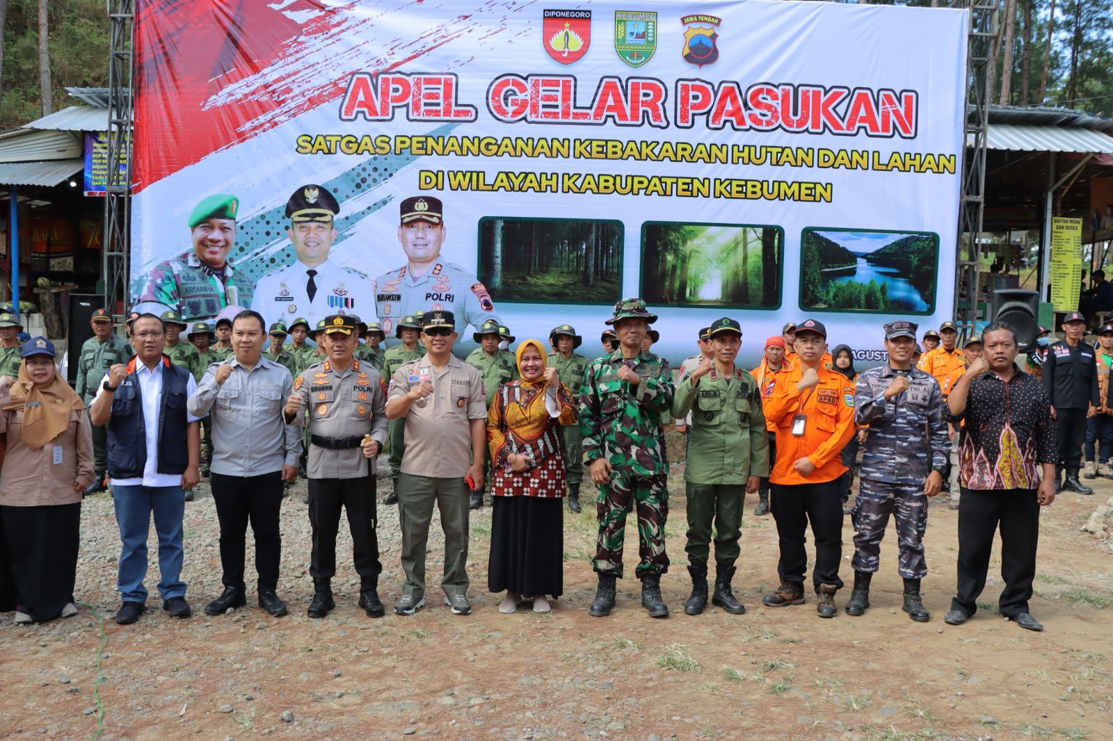 SIAGA : Kapolres Kebumen AKBP Burhanuddin mengajak personel gabungan bersiap dan waspada terhadap ancaman kebakaran hutan dan lahan (karhutla).