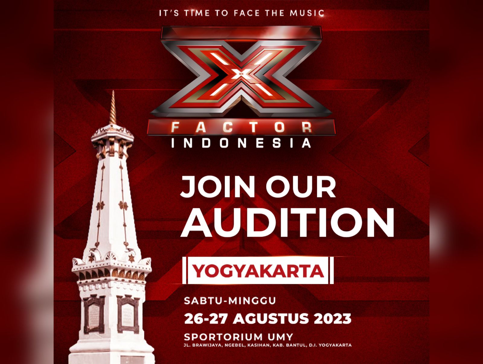 AUDISI: Rangkaian Audisi X Factor Indonesia 2023 akan dimulai dan dan kali ini pencarian talenta-talenta terbaiknya dimulai dari Jogjakarta.(ISTIMEWA)