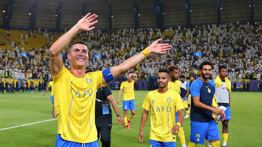 TIGA GOL: Pemain Al Nassr Cristiano Ronaldo membawa timnya menang atas Al Fateh. (Dok Al Nassr)