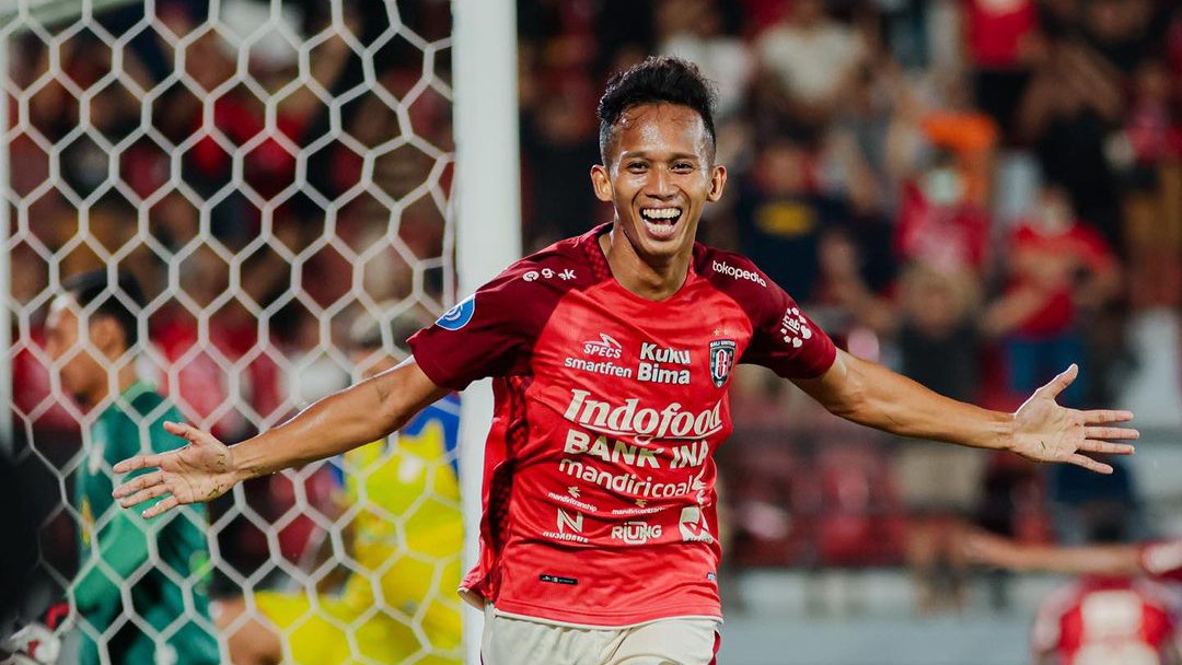 CETAK GOL: Pemain Bali United Muhammad Rahmat menyumbang gol. (Dok Bali United)