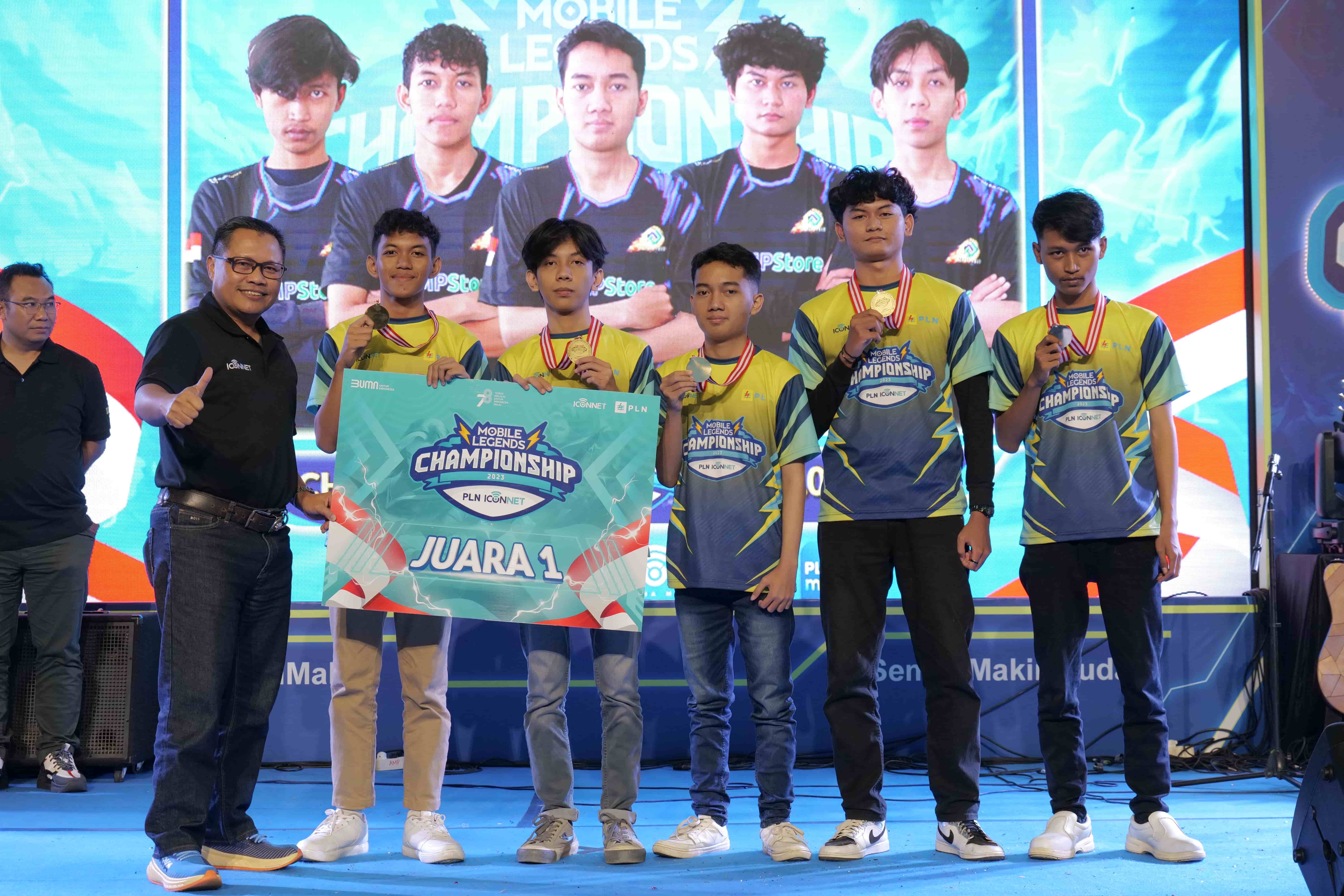 TIM TANGGUH: Madura Prime sukses menyabet juara pertama PLN ICONNET Mobile Legends Championship 2023 setelah mengalahkan Jaksel Pride di Sleman City Hall Sabtu (26/8).