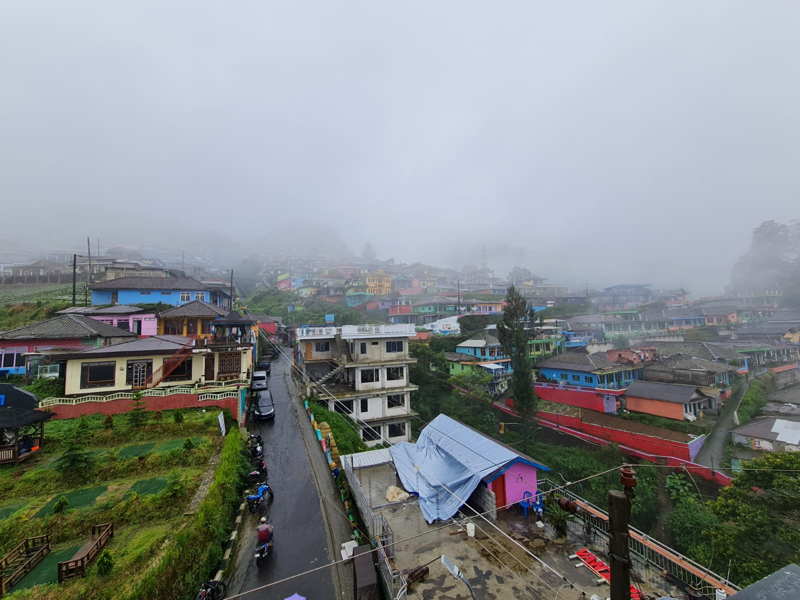 BERKABUT: Suasana Nepal Van Java di Dusun Butuh, Desa Temanggung, Kecamatan Kaliangkrik saat musim hujan kerap dipenuhi kabut tebal. (Naila Nihayah/Radar Jogja)