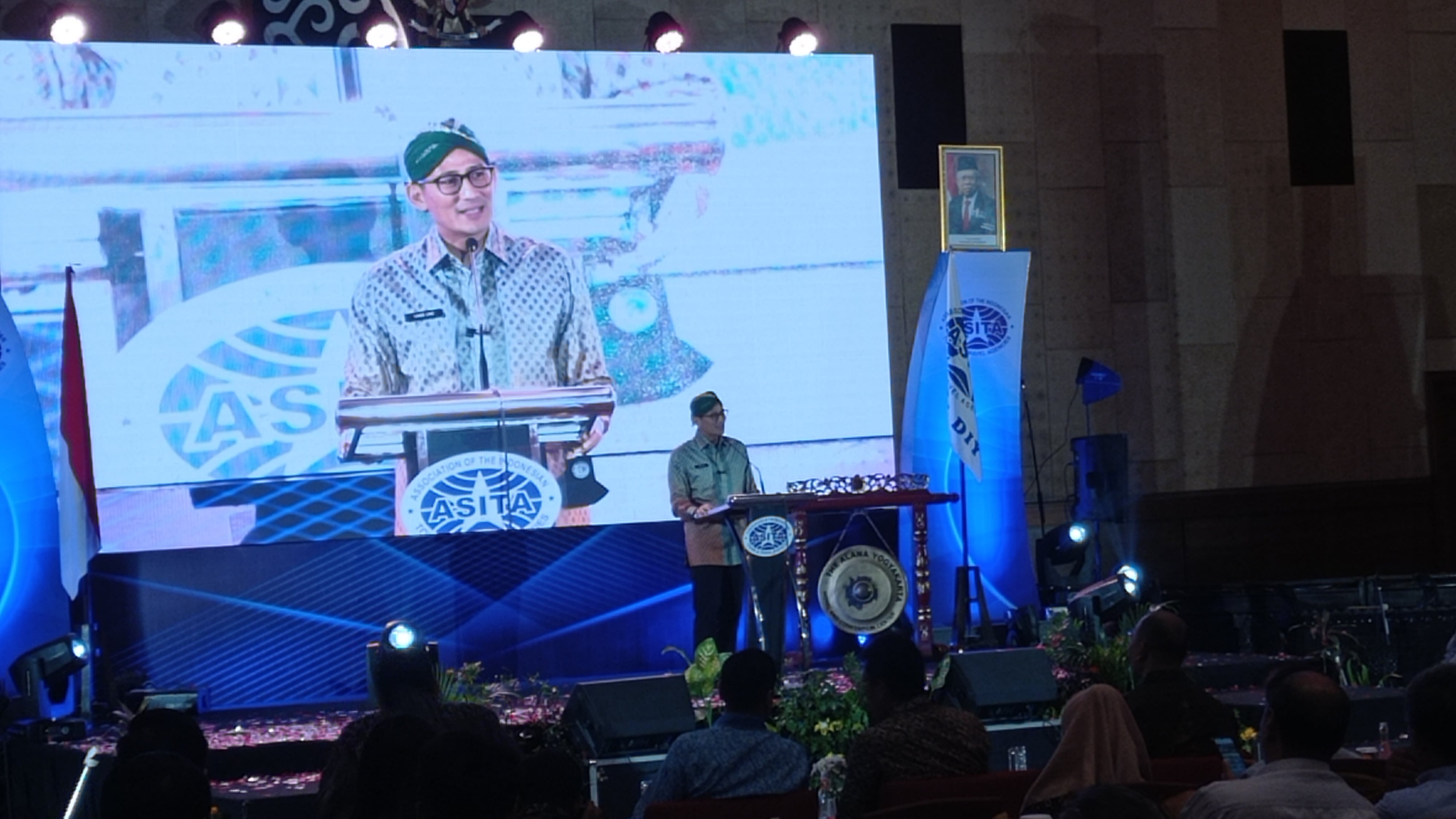 Menparekraf Sandiaga Salahuddin Uno saat membuka Rakernas ke-4 ASITA