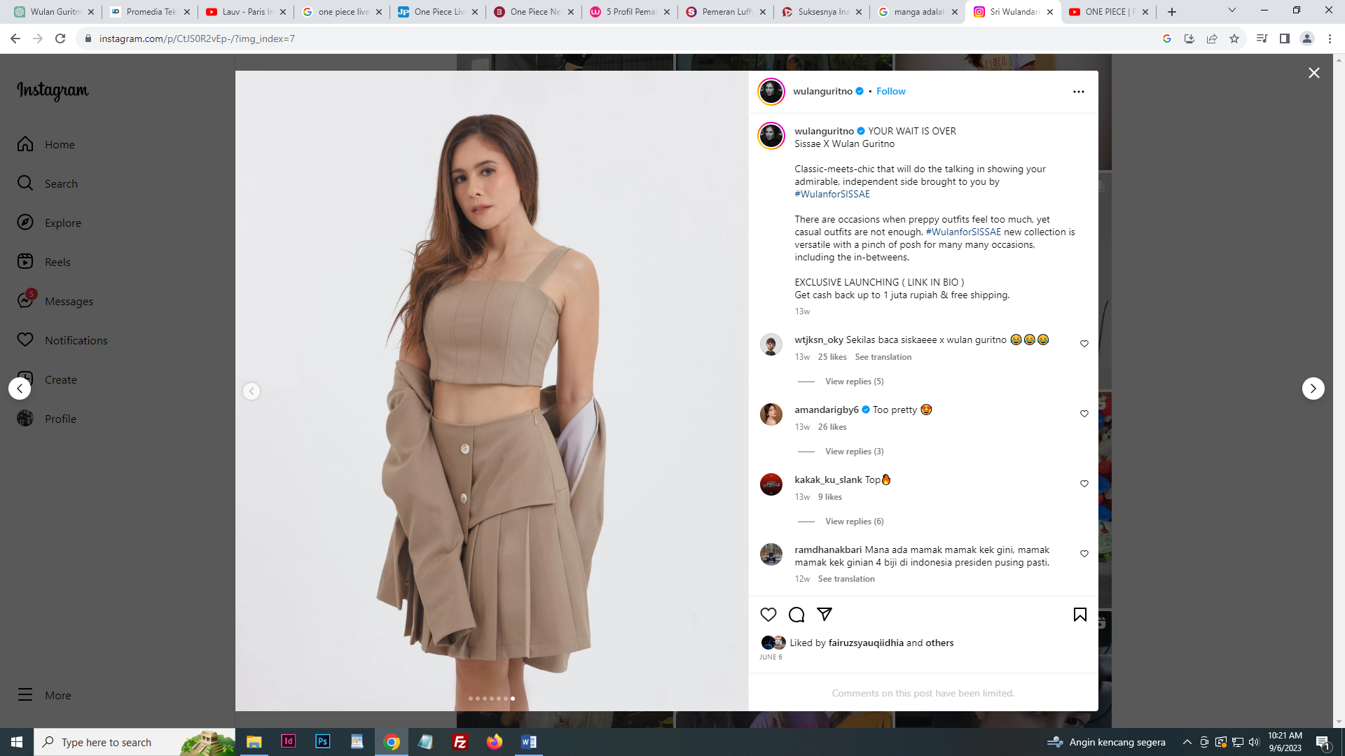 Artis Wulan Guritno. (Instagram Wulan Guritno)