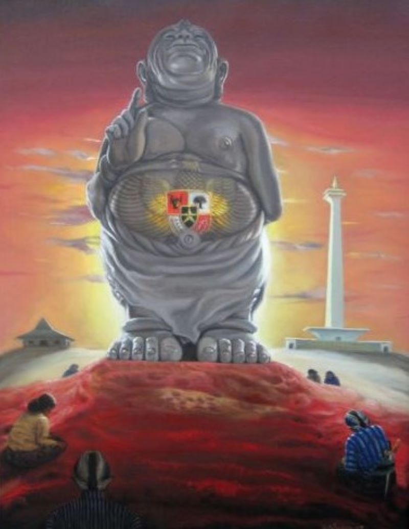 Salah satu karya VA Sudiro, pelukis surealis asli Jogja. (Dok Yaksa Agus)