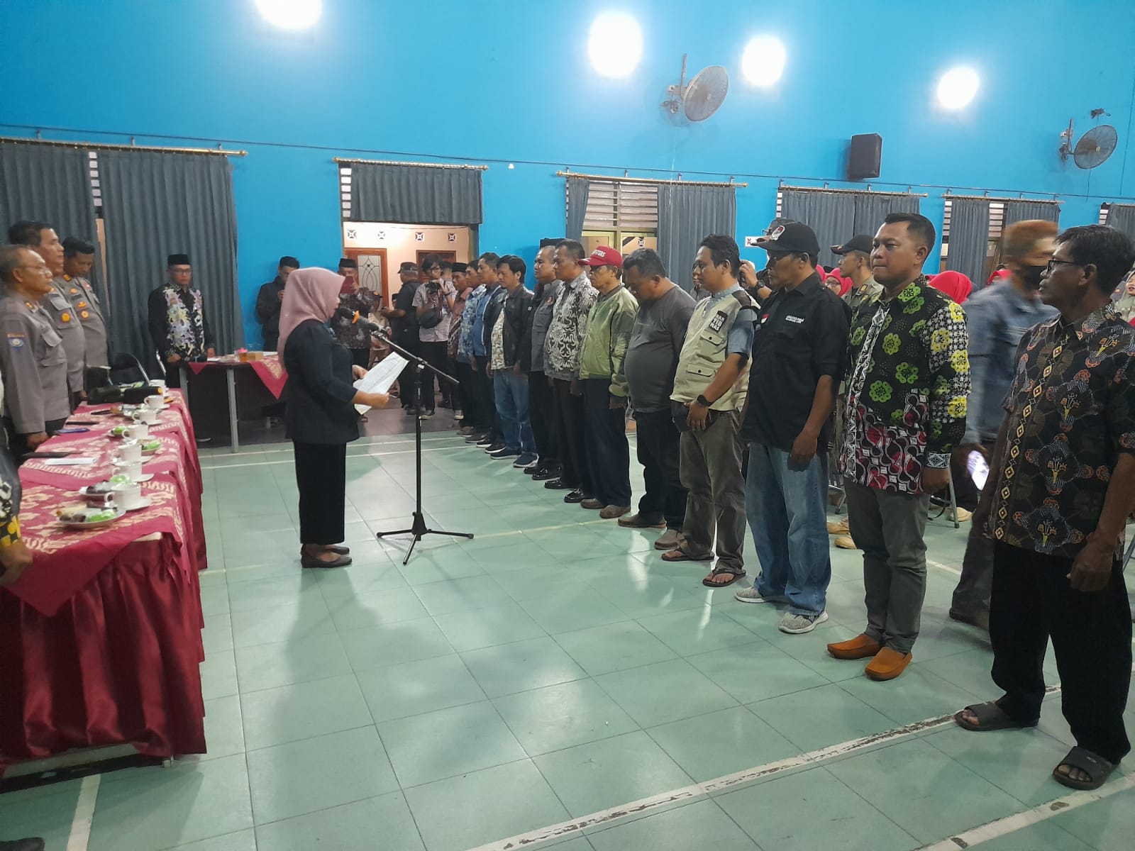 RESMI: Bupati Sleman Kustini Sri Purnomo mengukuhkan Kelompok Jagawarga di Balai Kalurahan Ambarketawang, Kapanewon Gamping, Kabupaten Sleman, Kamis (7/9). (Istimewa)