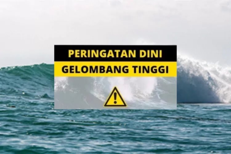 Ilustrasi peringatan dini gelombang tinggi. (Dok Jawa Pos)