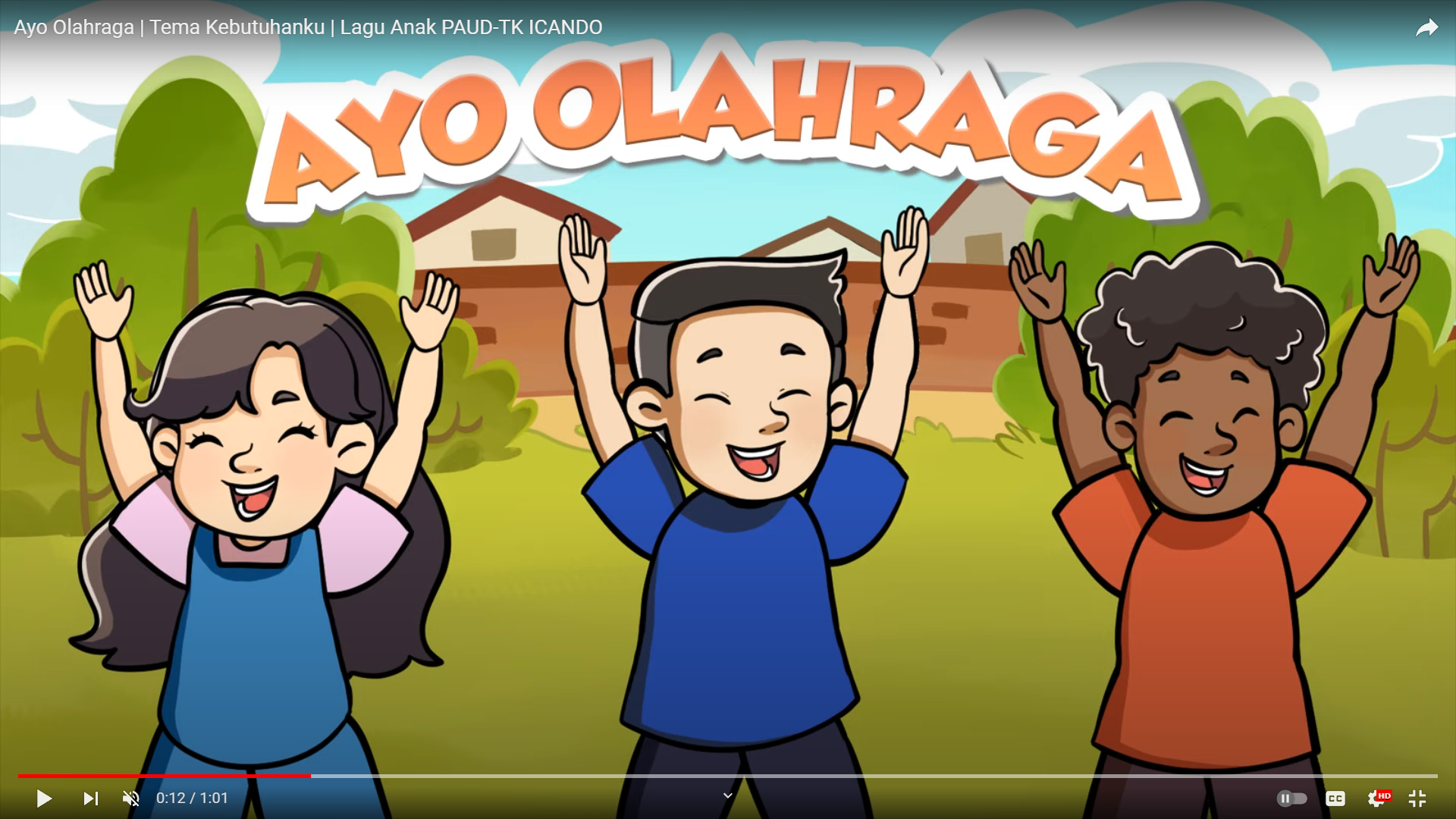 AYO OLAHRAGA: Peringatan Hari Olahraga jatuh pada 9 September. (YouTube @ICANDO Aplikasi Belajar Anak Usia Dini)
