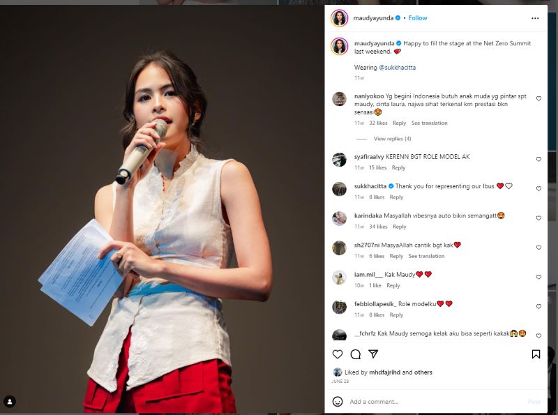 sumber: Instagram @maudyayunda