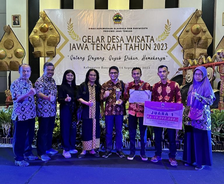 TERBAIK: Dewa Pandan Kaligesing wakili Kabupaten Purworejo raih juara 1 Gelar Desa Wisata Jateng 2023 pada Kamis (14/9) lalu. (Dok Dinporapar Purworejo)