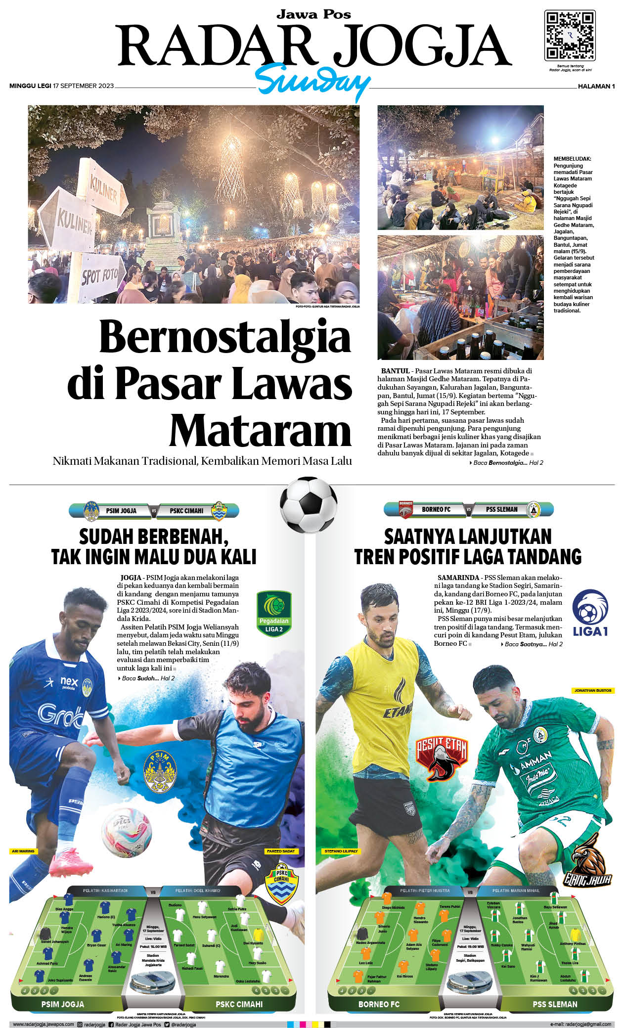 Pasar Lawas Mataram resmi dibuka di halaman Masjid Gedhe Mataram. Tepatnya di Padukuhan Sayangan, Kalurahan Jagalan, Banguntapan, Bantul, Jumat (15/9).