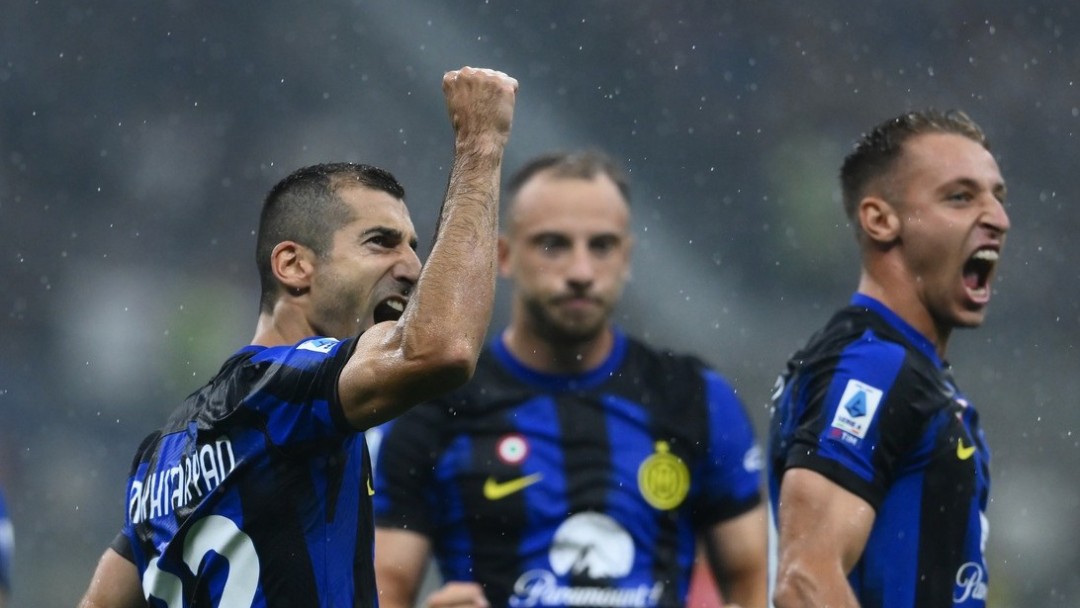 AYO: Henrikh Mkhitaryan usai mencetak gol ke gawang AC Milan. (Dok Inter Milan)