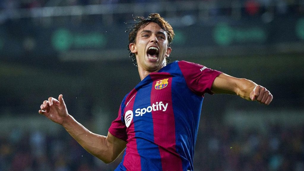 NYETEL: Pemain Barcelona Joao Felix mencetak gol pertama saat mengalahkan Real Betis di Stadion Bou Camp. (Dok Barcelona)