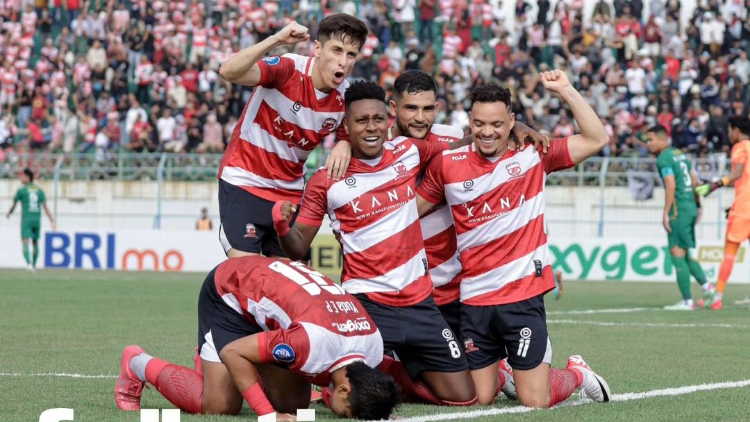 LOS: Madura United berhasil raih kemenangan dari Persebaya Surabaya di Stadion Gelora Bangkalan, Minggu (17/9) sore. (Dok Madura United)