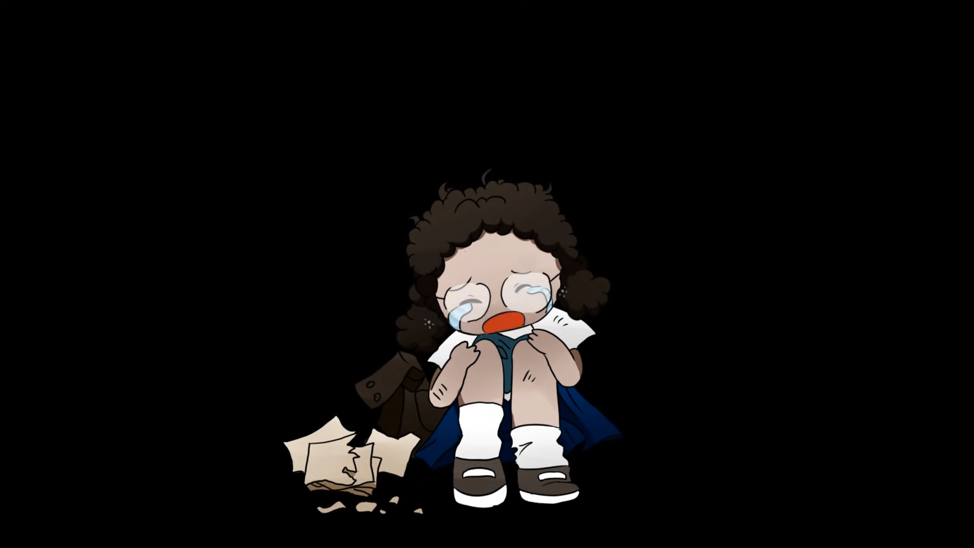 Ilustrasi kartun seorang anak korban bullying menangis. (YouTube @Dit)