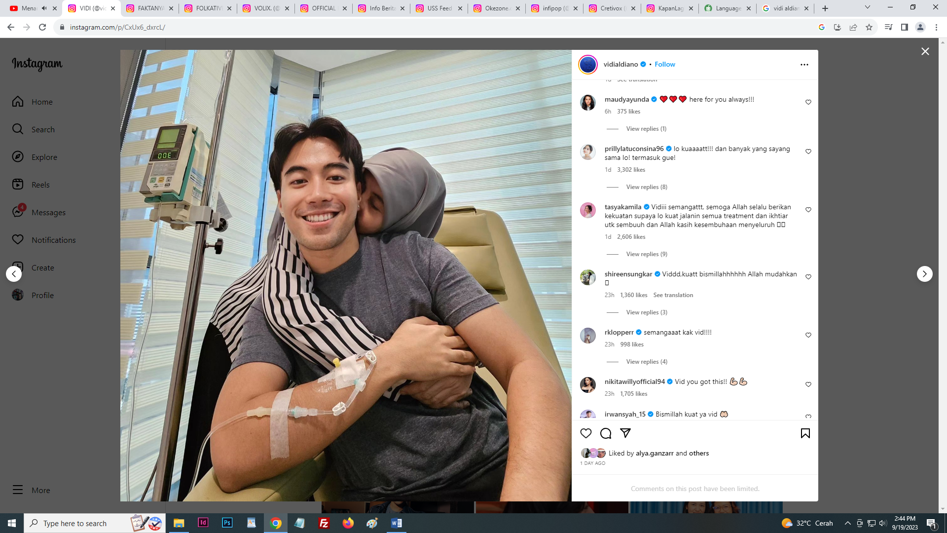 Vidi Aldiano dipeluk bundanya saat menjalani perawatan melawan