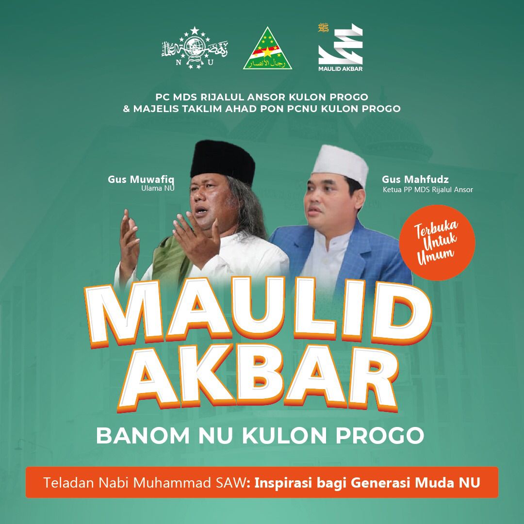 AKBAR: Pimpinan Cabang Majelis Dzikir Shalawat Rijalul Ansor Kulon Progo bersama seluruh Banom Nahdlatul Ulama (NU) bakal menggelar Maulid Akbar Spektakuler, Sabtu (23/9) mendatang. (Istimewa)