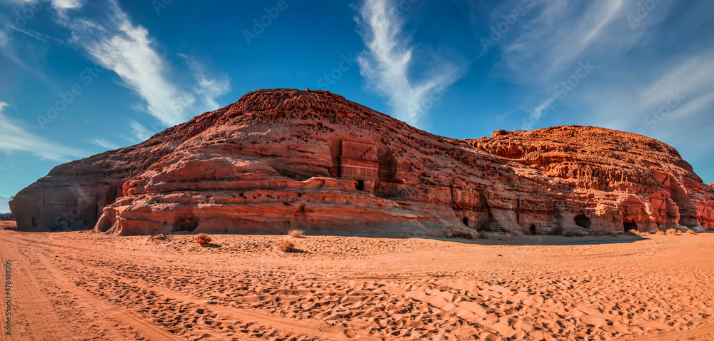 &nbsp;Pesona Madain Saleh, Wisata  Rekomended di Arab Saudi. (Adobe Stock)