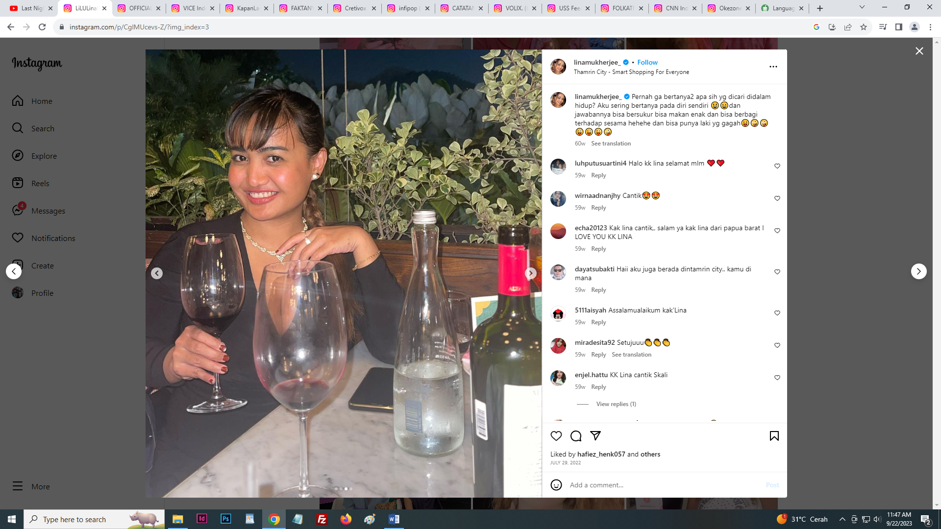 Seleb Tiktok Lina Mukherjee Divonis Dua Tahun Penjara Buntut Dari Konten Baca Bismillah Sebelum Makan Babi (instagram/@linamukherjee_)