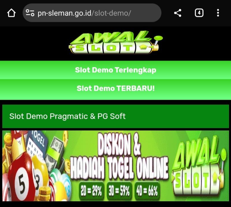 tampilan laman website PN Sleman yang sempat diretas