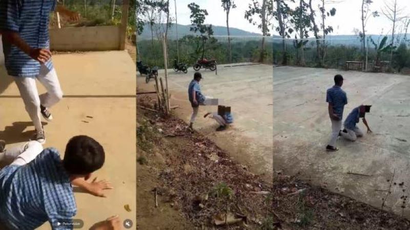 aksi penganiayaan pelajar SMP di Cilacap (FOTO :  Inews.id)