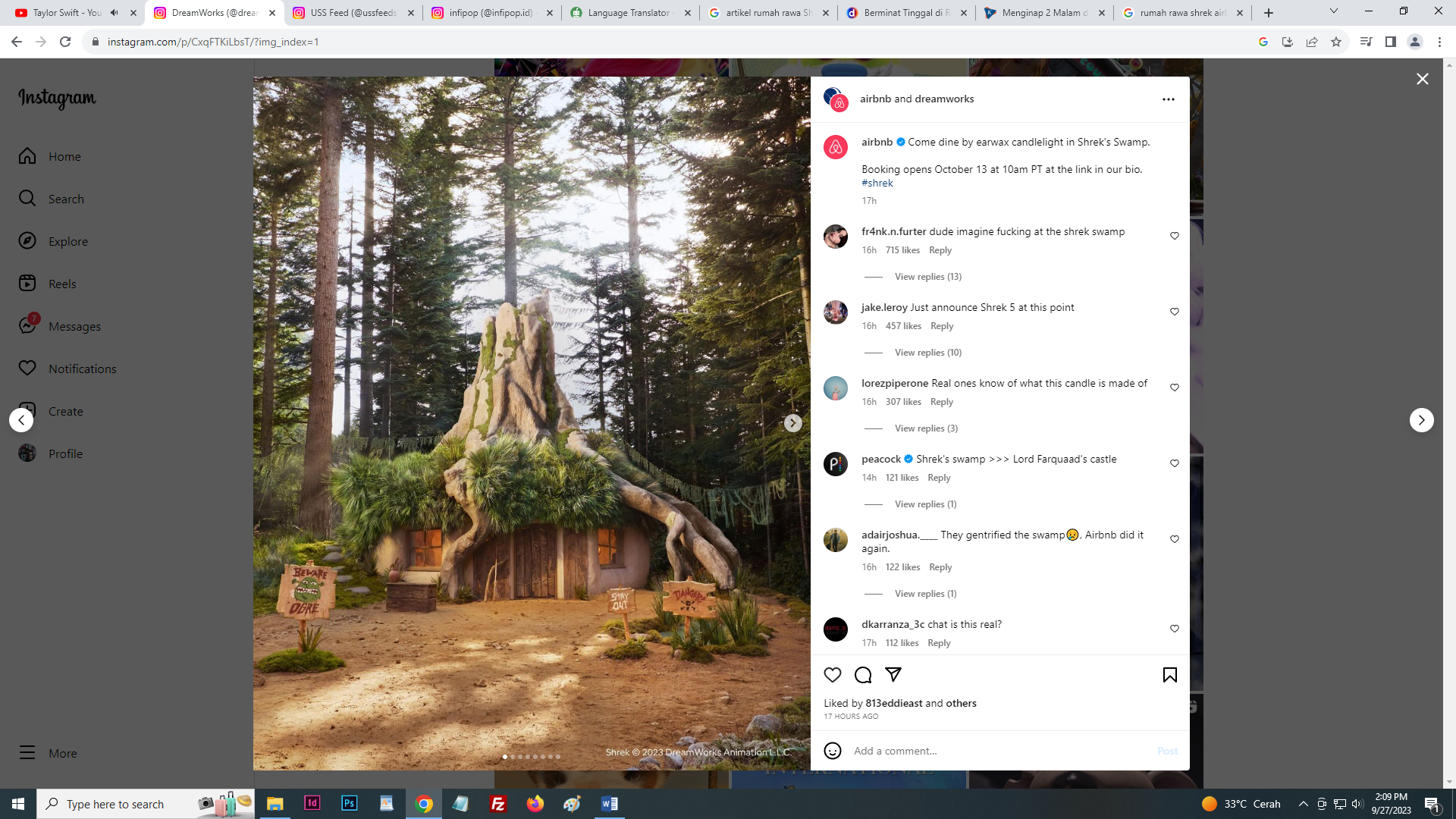 Waw Rumah Rawa Shrek di dunia nyata, siap disewa. (Instagram/@airbnb)