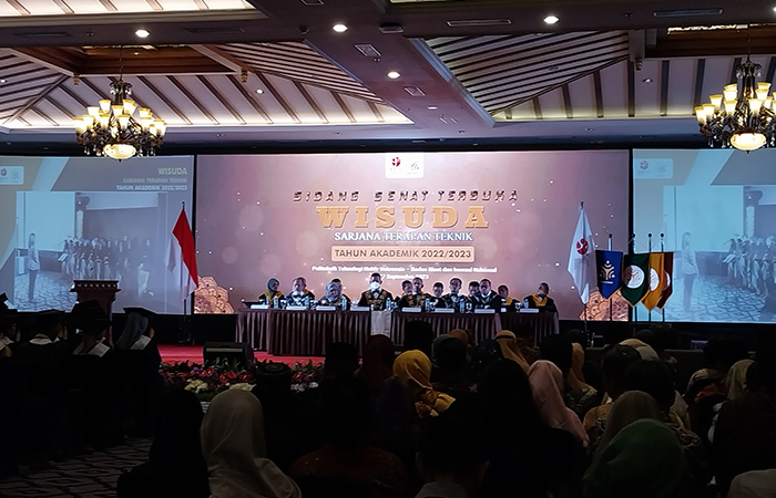 Wisuda Politeknik Teknologi Nuklir Indonesia (Poltek Nuklir) Badan Riset dan Inovasi Nasional (BRIN) Jogja di Grand Rohan Hotel, Rabu (27/9/2023) / Wulan Yanuarwati - Radar Jogja