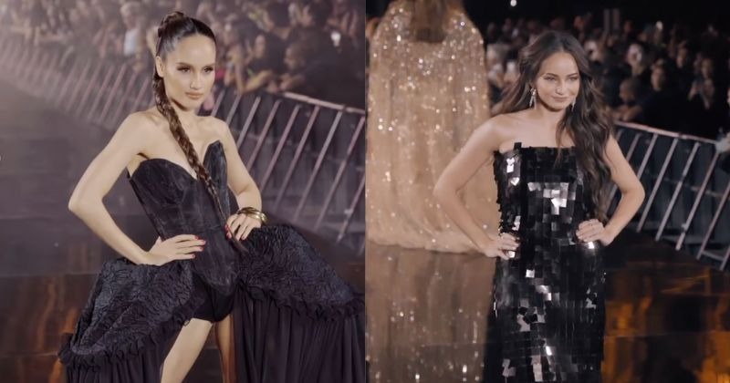 Cinta Laura dan Enzy saat tampil di Paris Fashion Week